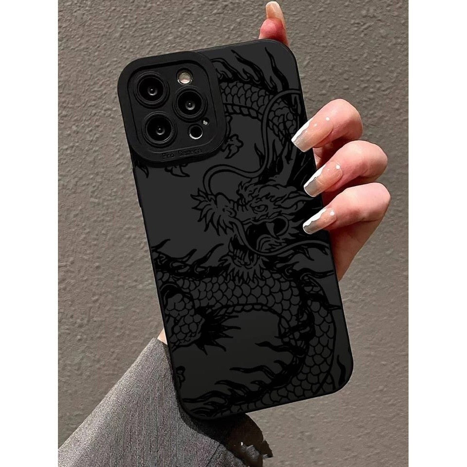 Creative And Versatile Black Dragon Patterned Phone Case