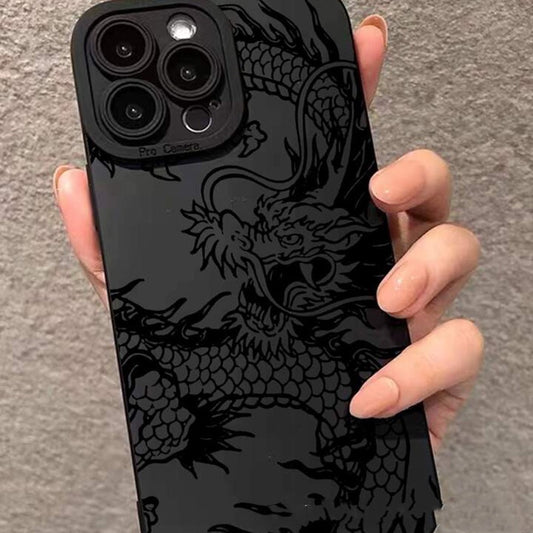 Creative And Versatile Black Dragon Patterned Phone Case