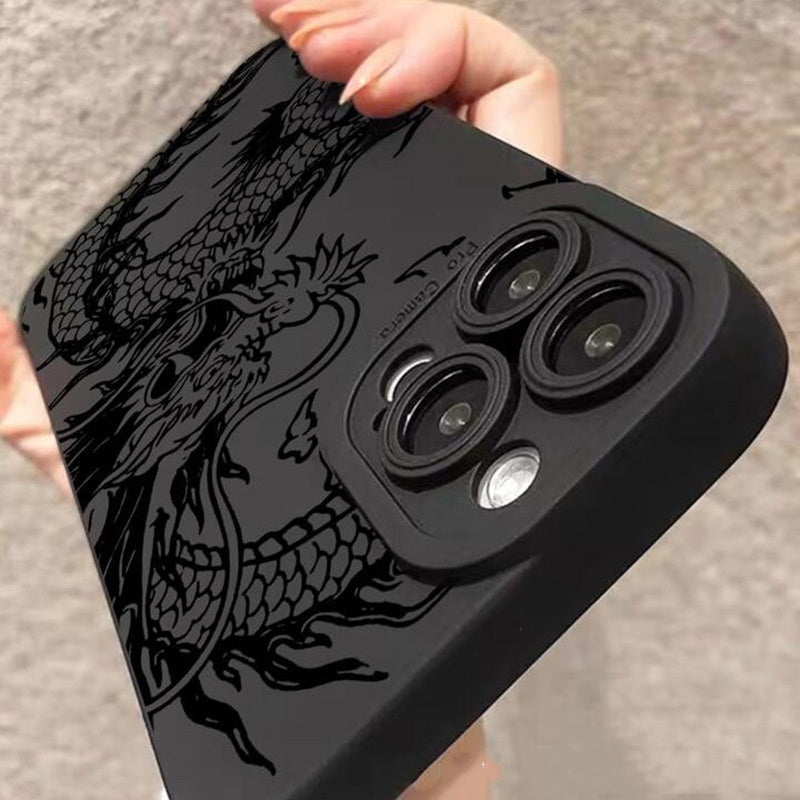 Creative And Versatile Black Dragon Patterned Phone Case