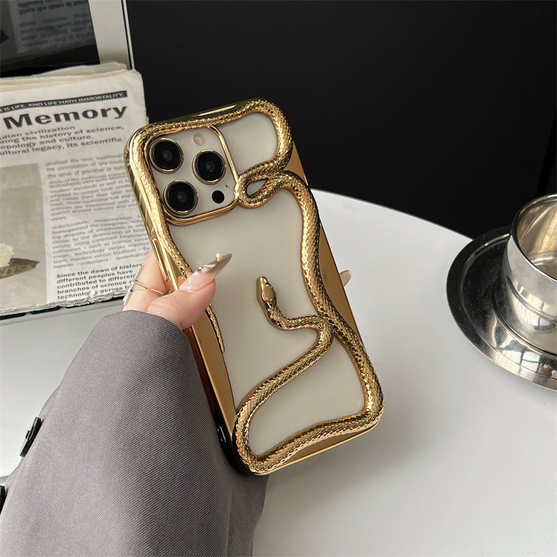 Electroplated Glossy Hollow Snake Phone Case